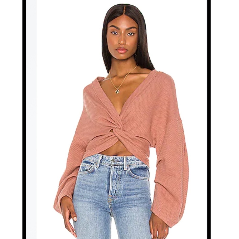 We The Free Free People Fall For You Twist Crop Top Small boho thermal layered